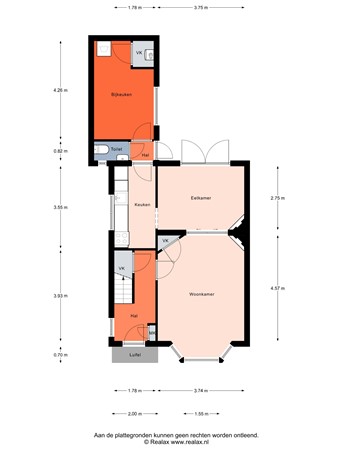 Floorplan - Colijnstraat 37, 3752 AP Bunschoten-Spakenburg